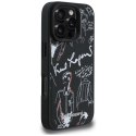 Etui Karl Lagerfeld Grained Pattern & Logo MagSafe na iPhone 16 Pro Max - czarne Karl Lagerfeld