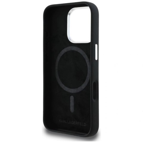 Etui Karl Lagerfeld Silicone Karl Sketch MagSafe na iPhone 16 Pro - czarne Karl Lagerfeld