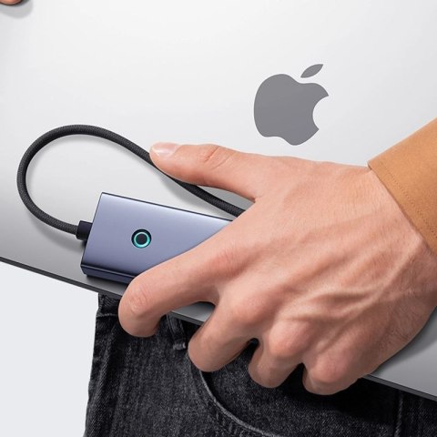 Hub Baseus UltraJoy Series 5w1 USB-C do 1x HDMI4K@30Hz+ 4 x USB-A 3.0 - szary