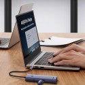 Hub Baseus UltraJoy Series 5w1 USB-C do 1x HDMI4K@30Hz+ 4 x USB-A 3.0 - szary