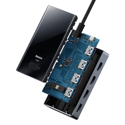 Hub USB-C Baseus PioneerJoy 4xUSB-A 3.0 - szary Baseus