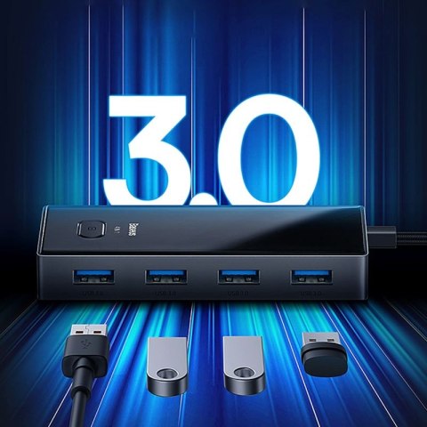 Hub USB-C Baseus PioneerJoy 4xUSB-A 3.0 - szary Baseus