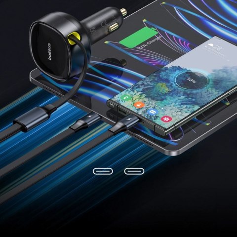 Ładowarka samochodowa Baseus Enjoyment 33W 2w1 2x USB-C - czarna Baseus