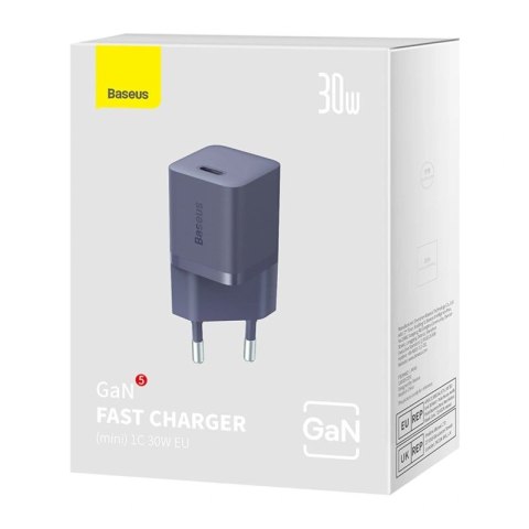 Ładowarka sieciowa Baseus GaN5 30W USB-C EU - fioletowa Baseus