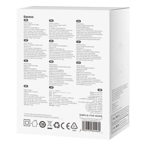Ładowarka sieciowa Baseus GaN5 30W USB-C EU - fioletowa Baseus