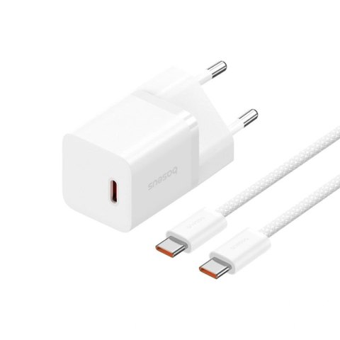 Ładowarka sieciowa Baseus GaN5 USB-C 30W z kablem Baseus Dynamic 3 USB-C 100W 1m - biała Baseus