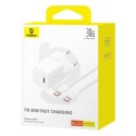 Ładowarka sieciowa Baseus GaN5 USB-C 30W z kablem Baseus Dynamic 3 USB-C 100W 1m - biała Baseus