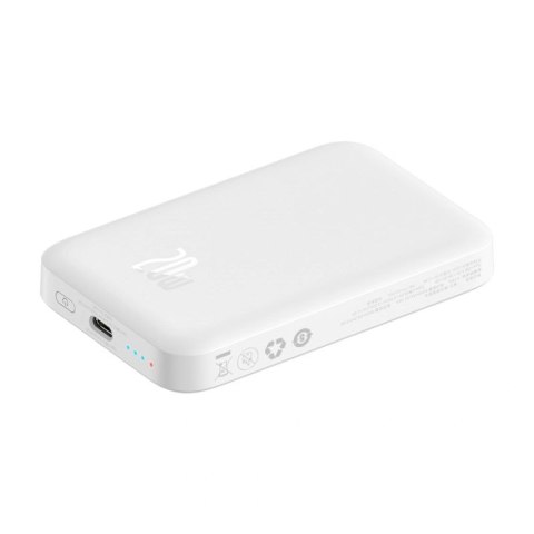 Powerbank Baseus Airpow 6000mAh 20W magnetyczny z kablem Baseus Simple USB-C - USB-C 30cm - biały Baseus