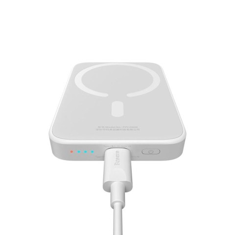 Powerbank Baseus Airpow 6000mAh 20W magnetyczny z kablem Baseus Simple USB-C - USB-C 30cm - biały Baseus