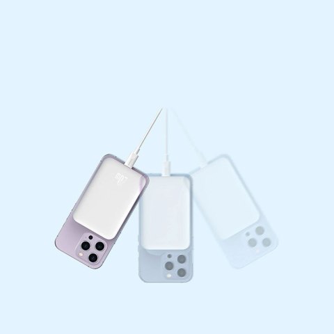 Powerbank Baseus Airpow 6000mAh 20W magnetyczny z kablem Baseus Simple USB-C - USB-C 30cm - biały Baseus