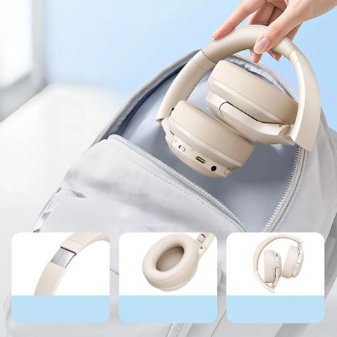 Słuchawki bezprzewodowe Baseus Bass BH1 Lite nauszne Bluetooth 6.0 - białe Baseus