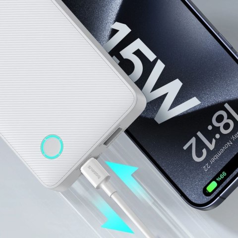 Powerbank Baseus Airpow Lite 10000mAh 15W z kablem Baseus Simple USB-A - USB-C 30cm - biały Baseus