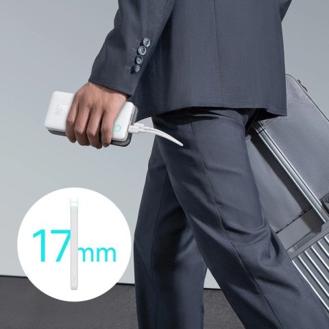 Powerbank Baseus Airpow Lite 10000mAh 15W z kablem Baseus Simple USB-A - USB-C 30cm - biały Baseus