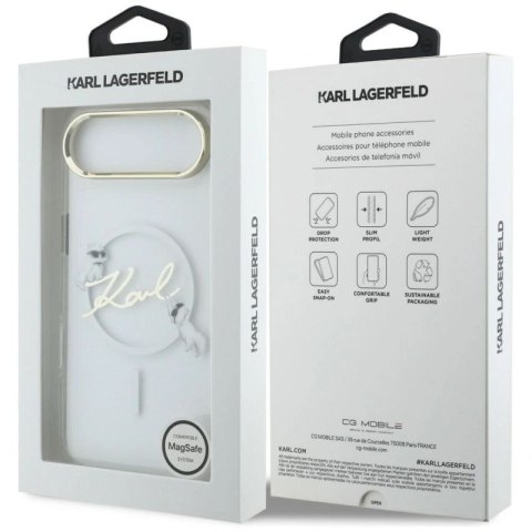 Etui Karl Lagerfeld IML Choupettes Karl Script Logo MagSafe na iPhone Air - przezroczyste Karl Lagerfeld