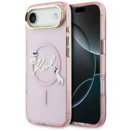 Etui Karl Lagerfeld IML Choupettes Karl Script Logo MagSafe na iPhone Air - różowe Karl Lagerfeld
