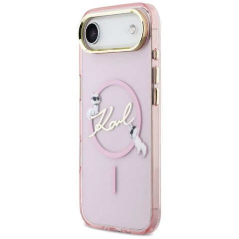 Etui Karl Lagerfeld IML Choupettes Karl Script Logo MagSafe na iPhone Air - różowe Karl Lagerfeld