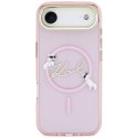Etui Karl Lagerfeld IML Choupettes Karl Script Logo MagSafe na iPhone Air - różowe Karl Lagerfeld