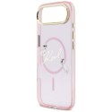 Etui Karl Lagerfeld IML Choupettes Karl Script Logo MagSafe na iPhone Air - różowe Karl Lagerfeld