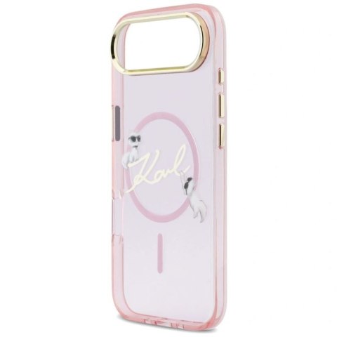 Etui Karl Lagerfeld IML Choupettes Karl Script Logo MagSafe na iPhone Air - różowe Karl Lagerfeld
