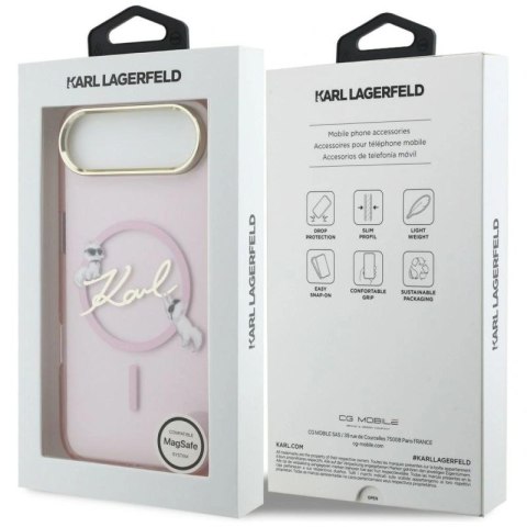 Etui Karl Lagerfeld IML Choupettes Karl Script Logo MagSafe na iPhone Air - różowe Karl Lagerfeld