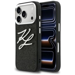 Etui Karl Lagerfeld IML Glitter KL Diamond Logo na iPhone 17 Pro - czarne Karl Lagerfeld