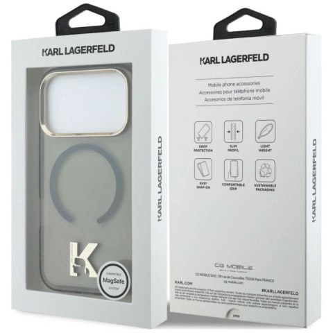 Etui Karl Lagerfeld IML K Head Logo MagSafe na iPhone 17 Pro Max - czarne Karl Lagerfeld
