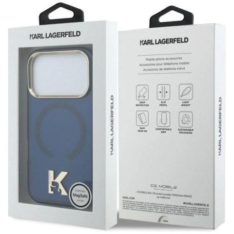 Etui Karl Lagerfeld IML K Head Logo MagSafe na iPhone 17 Pro Max - niebieskie Karl Lagerfeld