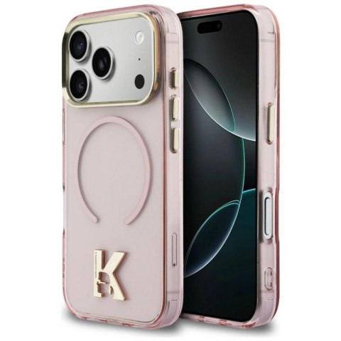 Etui Karl Lagerfeld IML K Head Logo MagSafe na iPhone 17 Pro - różowe Karl Lagerfeld