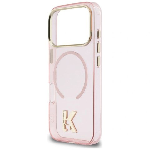 Etui Karl Lagerfeld IML K Head Logo MagSafe na iPhone 17 Pro - różowe Karl Lagerfeld