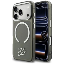 Etui Karl Lagerfeld IML KL Script Logo MagSafe na iPhone 17 Pro Max - czarne Karl Lagerfeld