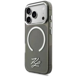 Etui Karl Lagerfeld IML KL Script Logo MagSafe na iPhone 17 Pro Max - czarne Karl Lagerfeld