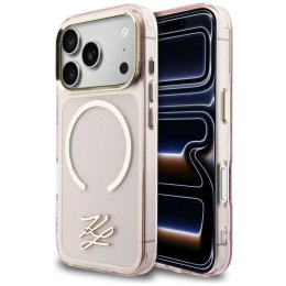 Etui Karl Lagerfeld IML KL Script Logo MagSafe na iPhone 17 Pro Max - różowe Karl Lagerfeld
