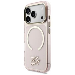 Etui Karl Lagerfeld IML KL Script Logo MagSafe na iPhone 17 Pro Max - różowe Karl Lagerfeld