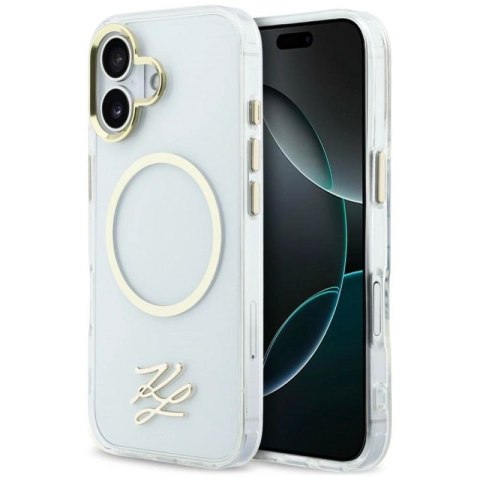 Etui Karl Lagerfeld IML KL Script Logo MagSafe na iPhone 17 - przezroczyste Karl Lagerfeld