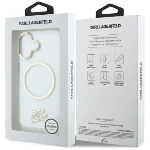 Etui Karl Lagerfeld IML KL Script Logo MagSafe na iPhone 17 - przezroczyste Karl Lagerfeld