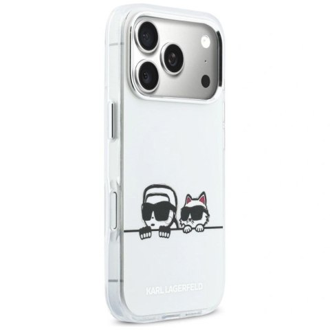 Etui Karl Lagerfeld IML Karl & Choupette Peekaboo Logo MagSafe na iPhone 17 Pro Max - białe Karl Lagerfeld