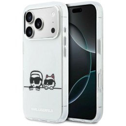 Etui Karl Lagerfeld IML Karl & Choupette Peekaboo Logo MagSafe na iPhone 17 Pro - białe Karl Lagerfeld