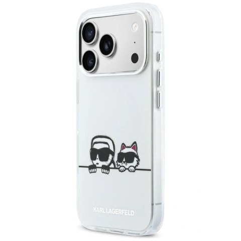Etui Karl Lagerfeld IML Karl & Choupette Peekaboo Logo MagSafe na iPhone 17 Pro - białe Karl Lagerfeld