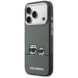 Etui Karl Lagerfeld IML Karl & Choupette Peekaboo Logo MagSafe na iPhone 17 Pro - czarne Karl Lagerfeld