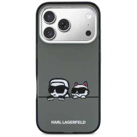 Etui Karl Lagerfeld IML Karl & Choupette Peekaboo Logo MagSafe na iPhone 17 Pro - czarne Karl Lagerfeld