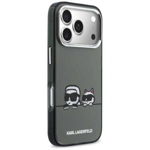 Etui Karl Lagerfeld IML Karl & Choupette Peekaboo Logo MagSafe na iPhone 17 Pro - czarne Karl Lagerfeld