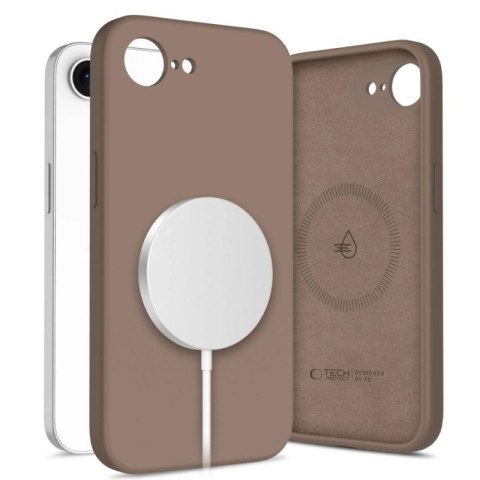 Etui Tech-Protect Silicone MagSafe na iPhone 16e / 17e - brązowe Tech-Protect
