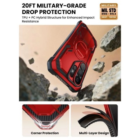 Etui Supcase ArmorBox Mag MagSafe na Samsung Galaxy S26 Ultra - czerwono-czarne Supcase