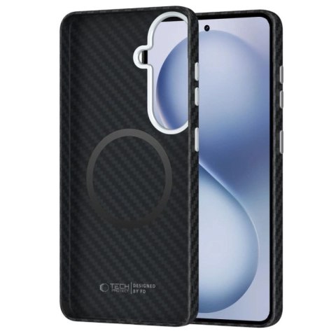 Etui Tech-Protect Ion Carbon MagSafe na Samsung Galaxy S26 - czarno-srebrne Tech-Protect
