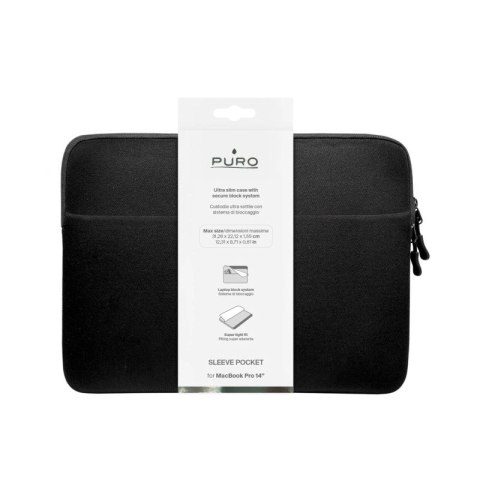 Torba Puro Slim Pocket na laptopa 14" - czarna Puro