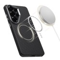 Etui Tech-Protect Ion Carbon MagSafe na Samsung Galaxy S26 Ultra - czarno-srebrne Tech-Protect