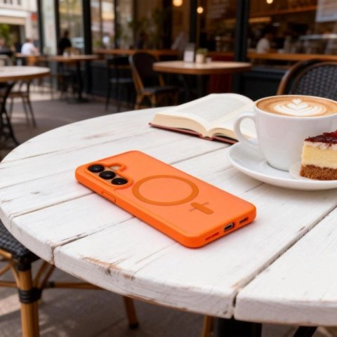 Etui Tech-Protect Magmat MagSafe na Samsung Galaxy S26 - pomarańczowo-matowe Tech-Protect