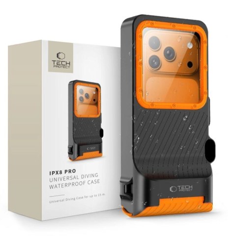 Etui wodoodporne Tech-Protect IPX8 Pro na telefon - pomarańczowo-czarne Tech-Protect