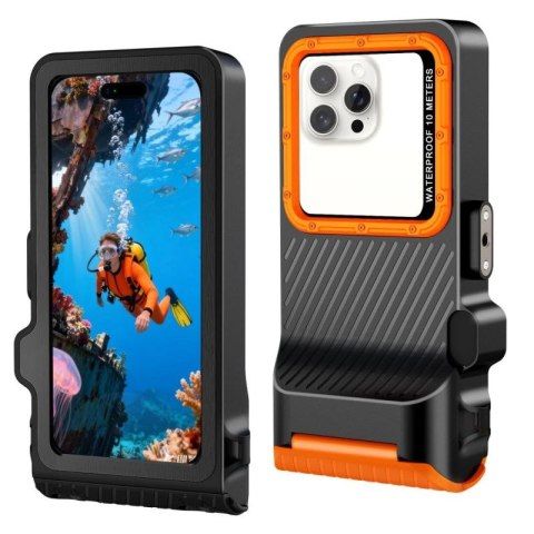 Etui wodoodporne Tech-Protect IPX8 Pro na telefon - pomarańczowo-czarne Tech-Protect