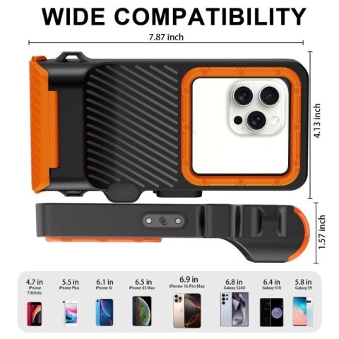 Etui wodoodporne Tech-Protect IPX8 Pro na telefon - pomarańczowo-czarne Tech-Protect